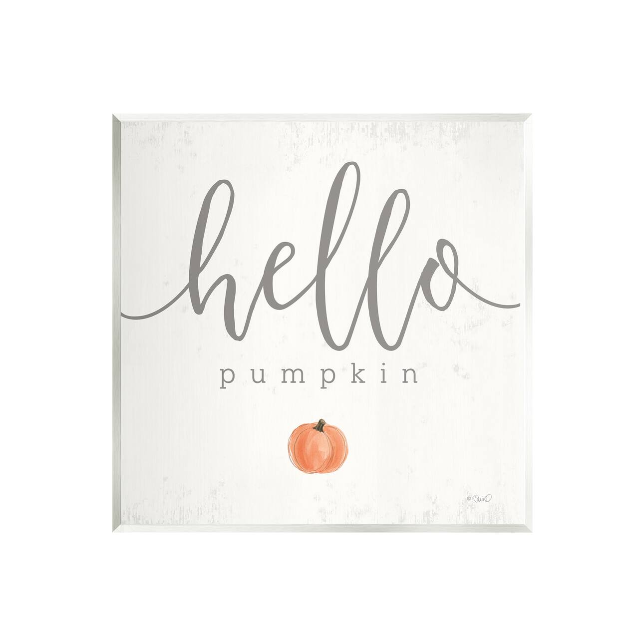 Stupell Industries Hello Pumpkin Fall Greeting Wall Plaque Art
